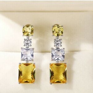 New Sterling silver diamond earrings